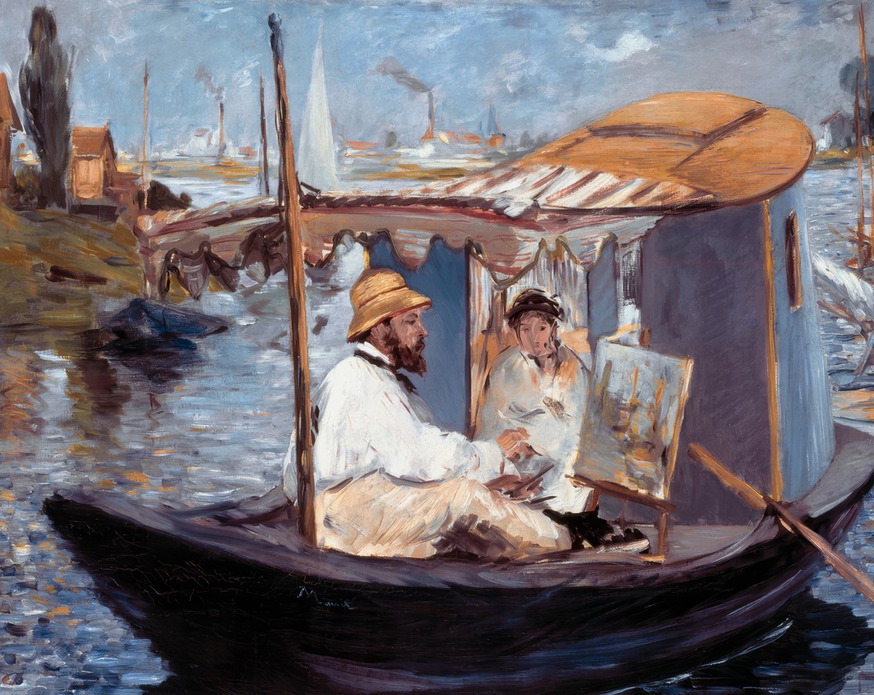 Monet-maleri i atelieret hans av Édouard Manet