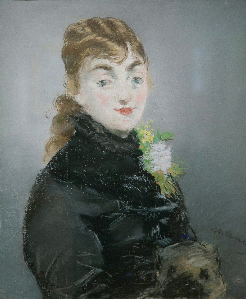 Méry Laurent med en mops, 1882. av Édouard Manet