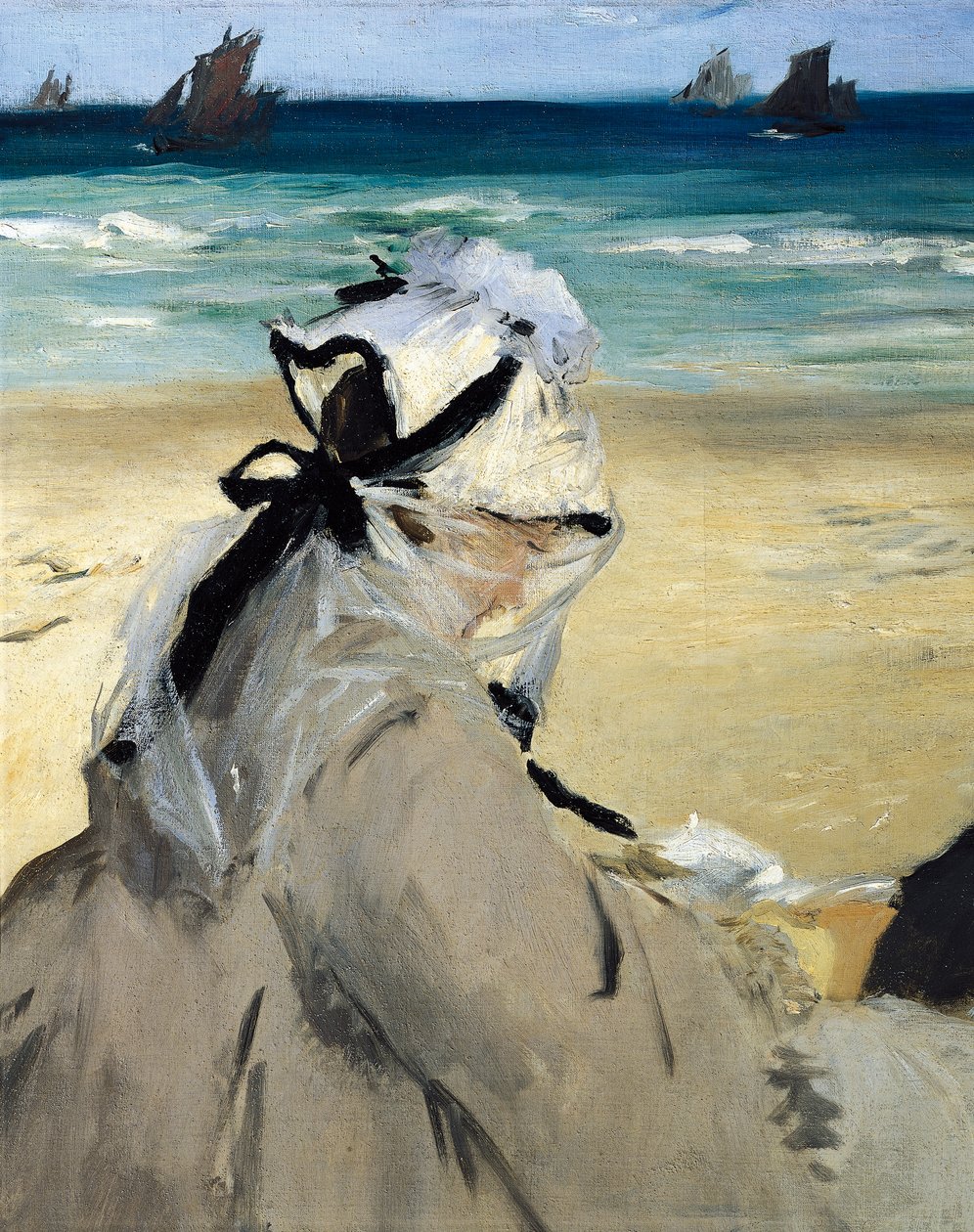 On the Beach, av Edouard Manet, detalj av Édouard Manet