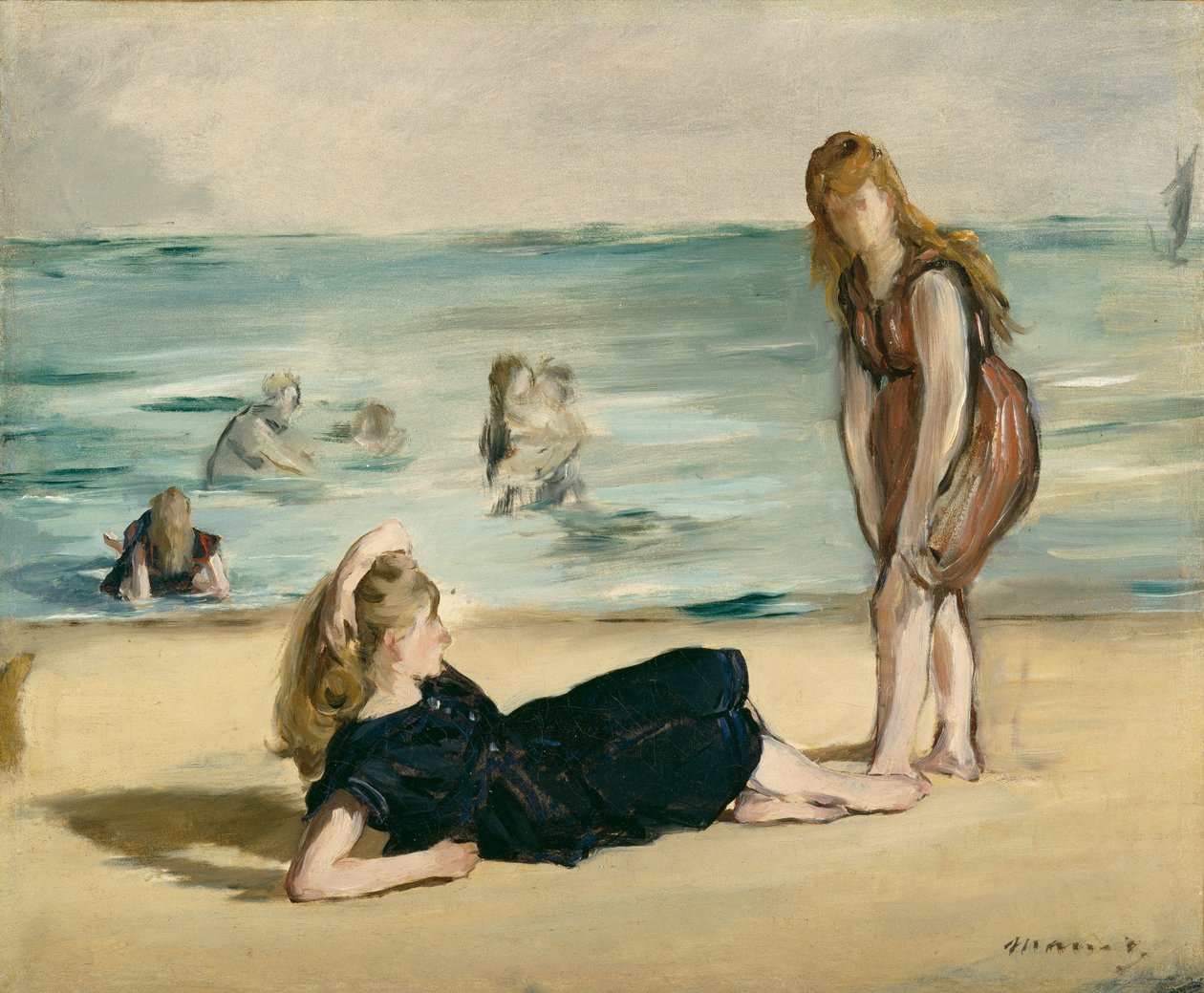På stranden, ca. 1868 av Édouard Manet
