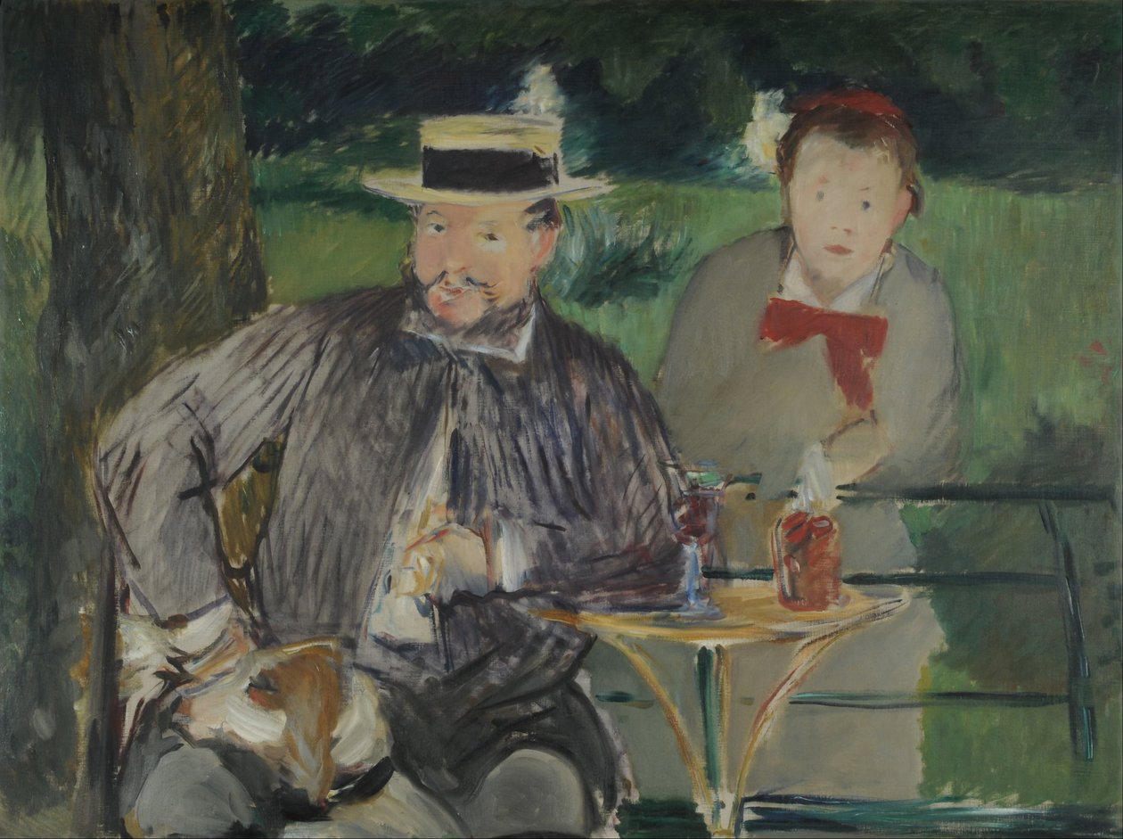 Portrett av Ernest Hoschedé og hans datter Marthe av Édouard Manet
