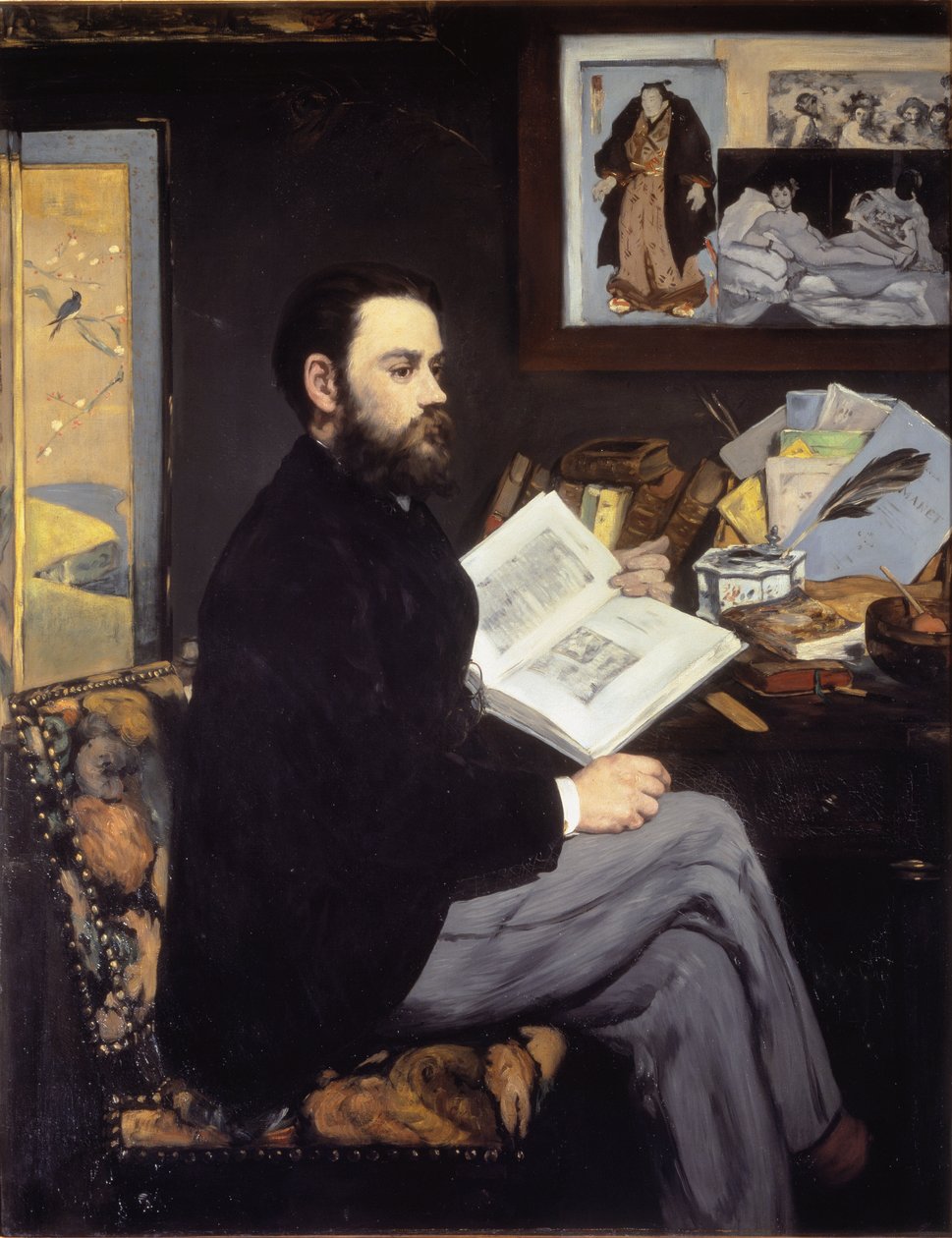 Portrett av Emile Zola - 1868, Olje på lerret av Édouard Manet