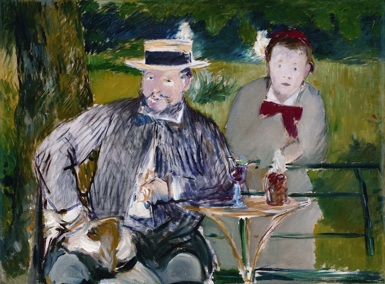 Portrett av Ernest Hoschede og hans datter Martha, ca. 1876 (olje på lerret) av Édouard Manet