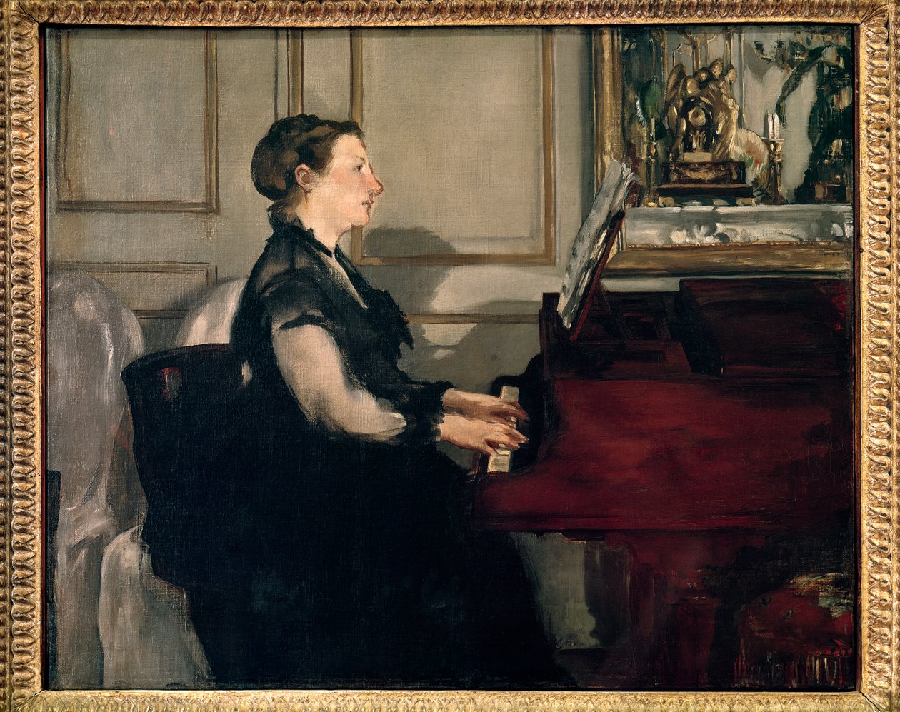 Portrett av Madame Manet på piano Maleri av Edouard Manet (1832-1883) av Édouard Manet