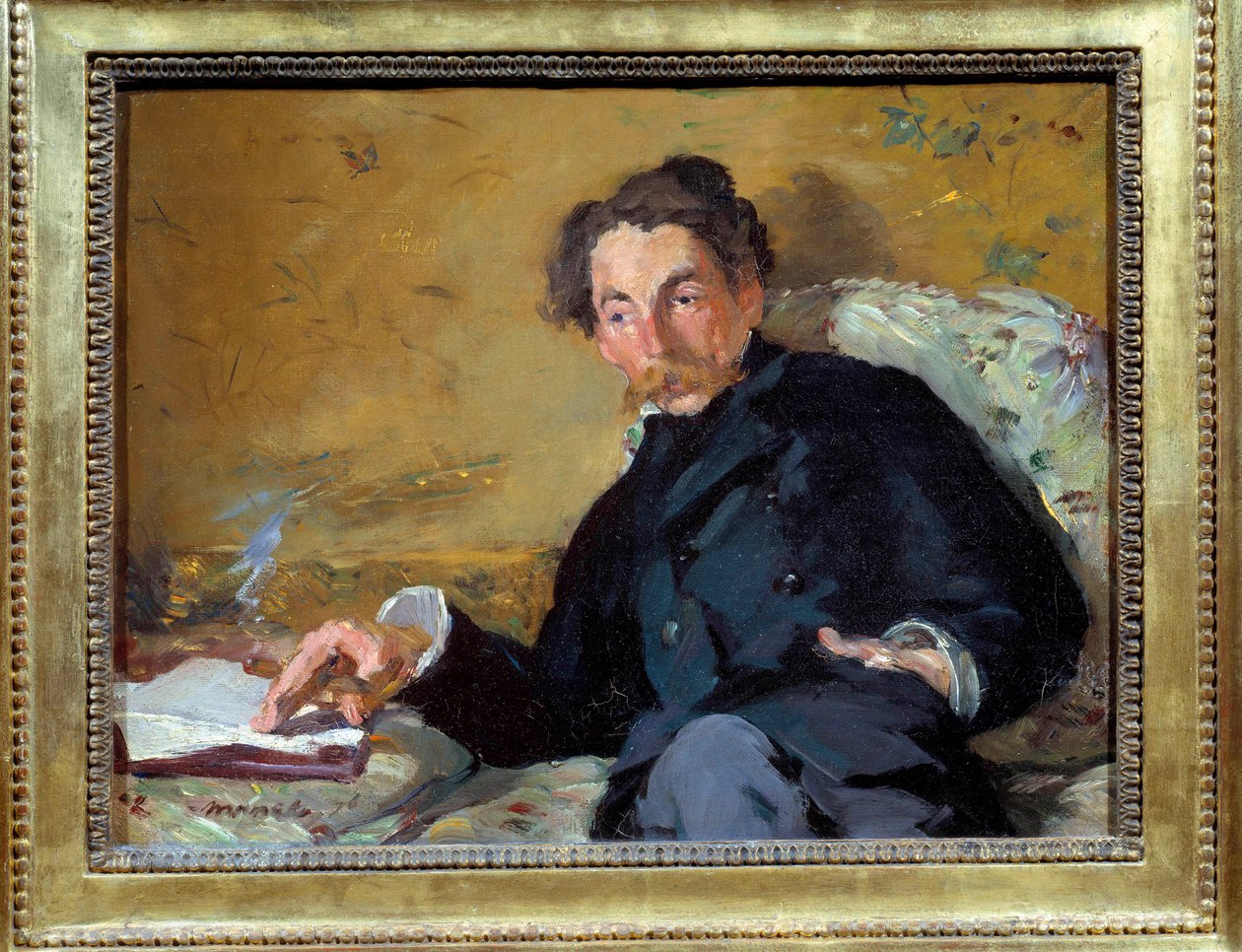 Portrett av den franske poeten og forfatteren Stephane Mallarme (1842-1883) Maleri av Edouard Manet (1832-1883) 1876 Søn. 0,27x0,36 m Paris, musee d