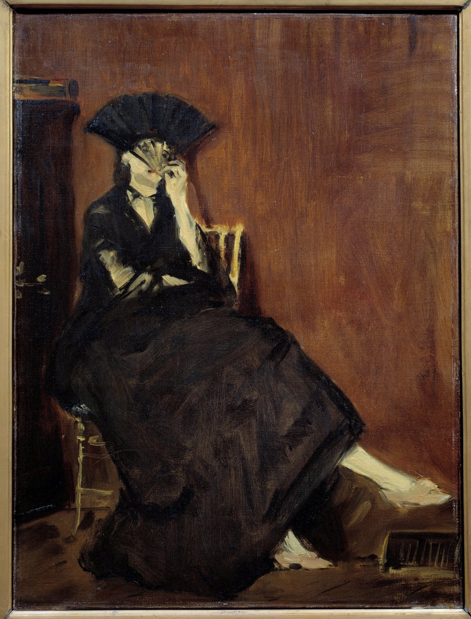 Portrett av maleren Berthe Morisot av Édouard Manet