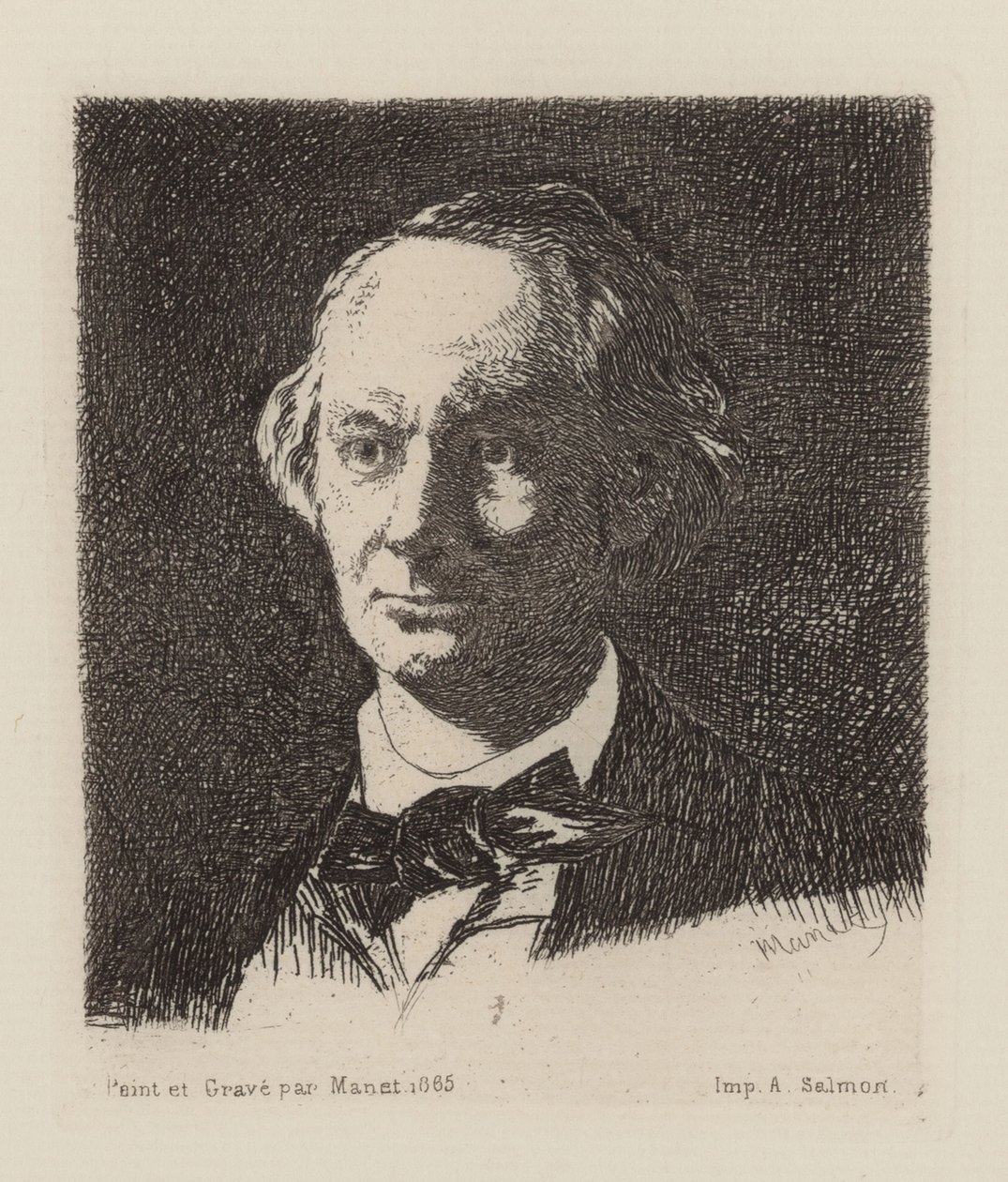 Portrett av poeten Charles Baudelaire 1821-1867 av Édouard Manet