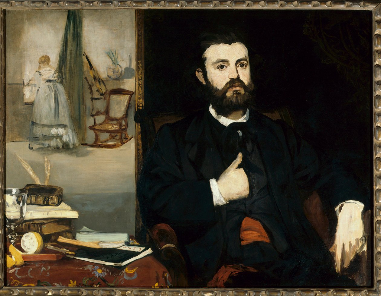 Portrett av billedhuggeren Zacharie Atruc (1835-1907) Maleri av Edouard Manet (1832-1883) 1866 Dim. 0,9x1,16 m Breme, Kunsthalle - Portrett av billedhuggeren Zacharie Atruc (1835-1907). Maleri av Edouard Manet (1832-1883) 1866. 0,9 x 1,16 m. Kunsthalle, Br av Édouard Manet
