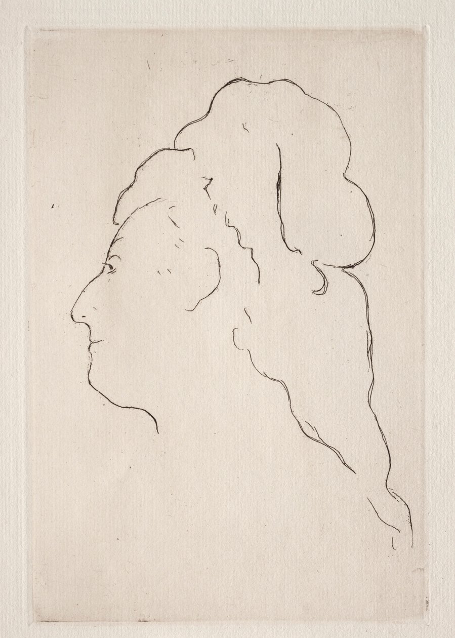Profilen til Eva Gonzales vendt mot venstre, ca. 1869. av Édouard Manet