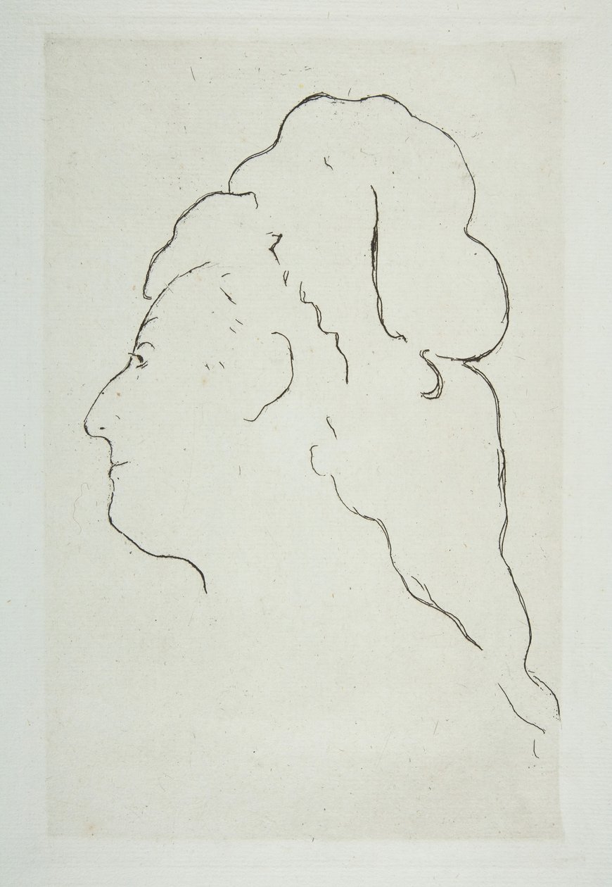 Profilen til Eva Gonzales vendt mot venstre, ca. 1870. av Édouard Manet