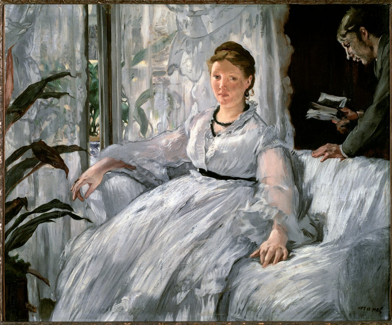 Lesning. (Portretter av Suzanne Manet og hennes sønn, Leon Koella-Leenhoff) - 1865. Olje på lerret av Édouard Manet