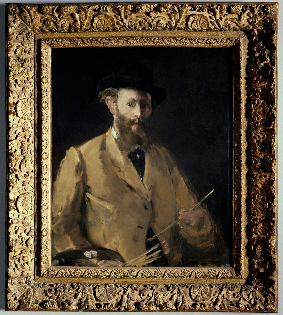 Selvportrett med palett Maleri av Edouard Manet (1832-1883) 1879 Privat samling av Édouard Manet
