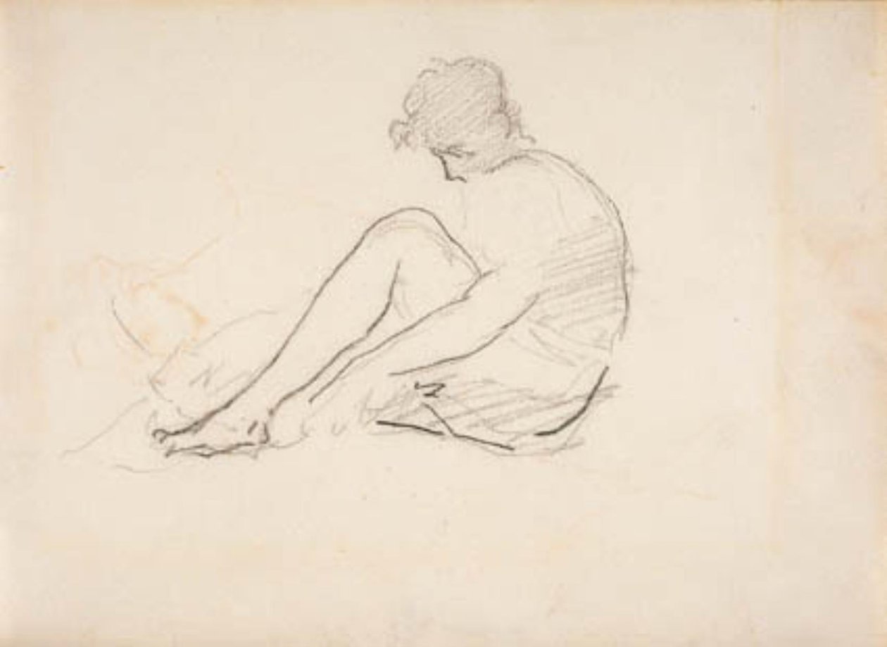 Sittende kvinne (en lett skisse av en manns hode) av Édouard Manet