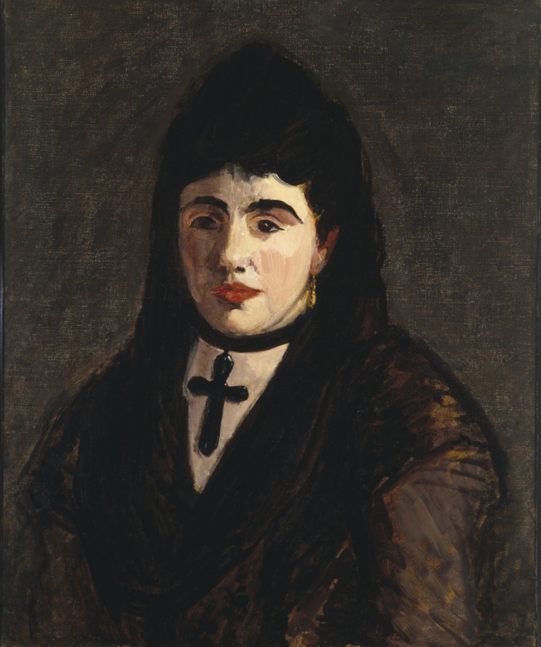 Spansk kvinne iført et svart kors av Édouard Manet