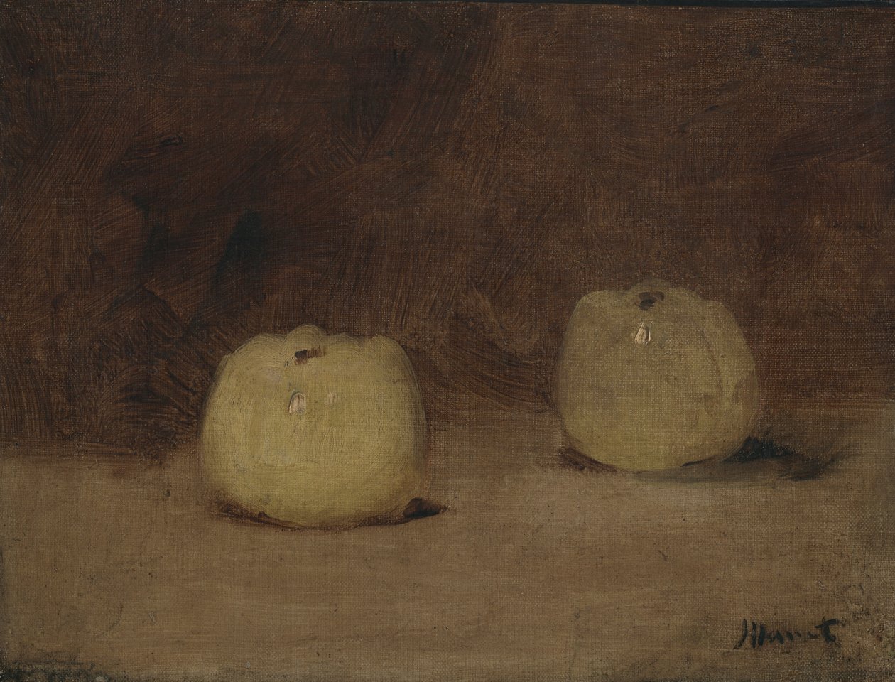 Stilleben med to epler, ca. 1880 av Édouard Manet