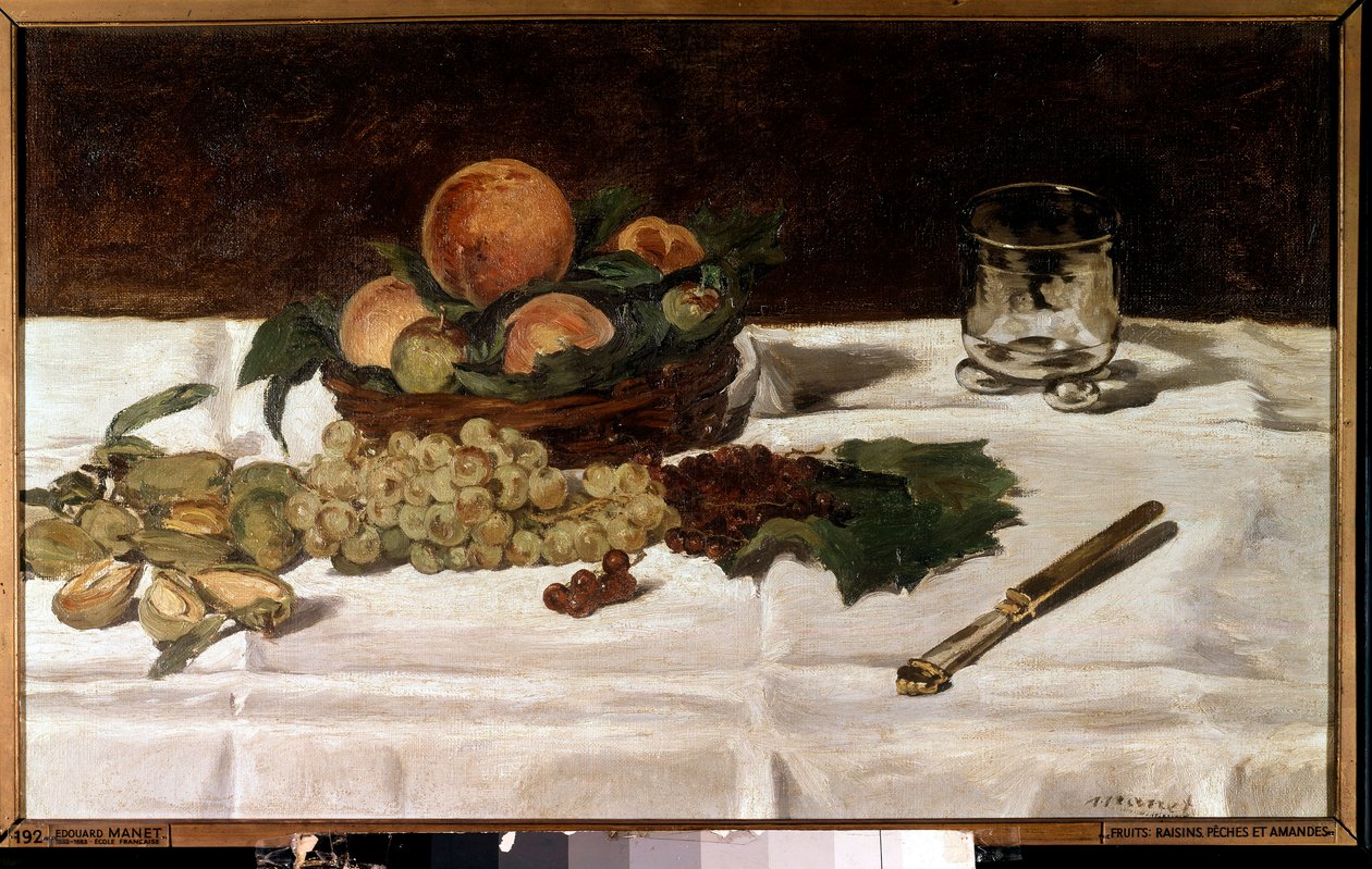 Stilleben, frukt på et bord Maleri av Edouard Manet (1832-1883) 1864 Søn. 0,45x0,73 m Paris, musee d'Orsay. av Édouard Manet