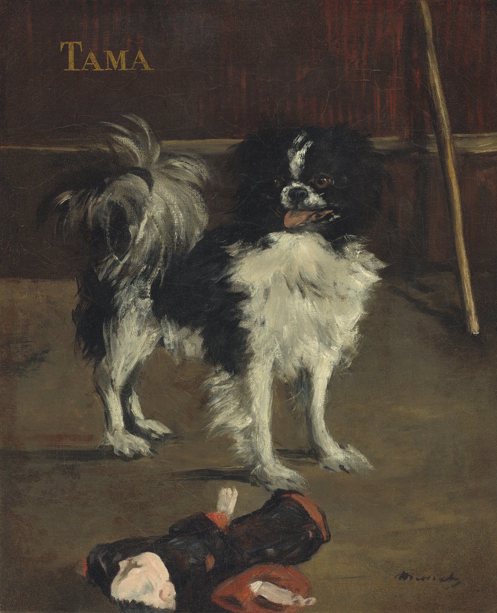 Tama, den japanske hunden, ca. 1875 (olje på lerret) av Édouard Manet