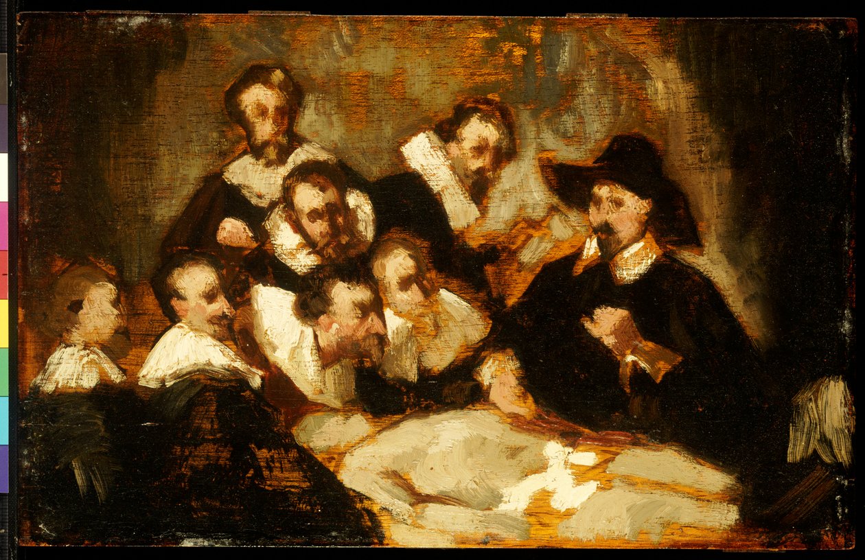 Anatomi leksjonen, etter Rembrandt, ca. 1856 av Édouard Manet