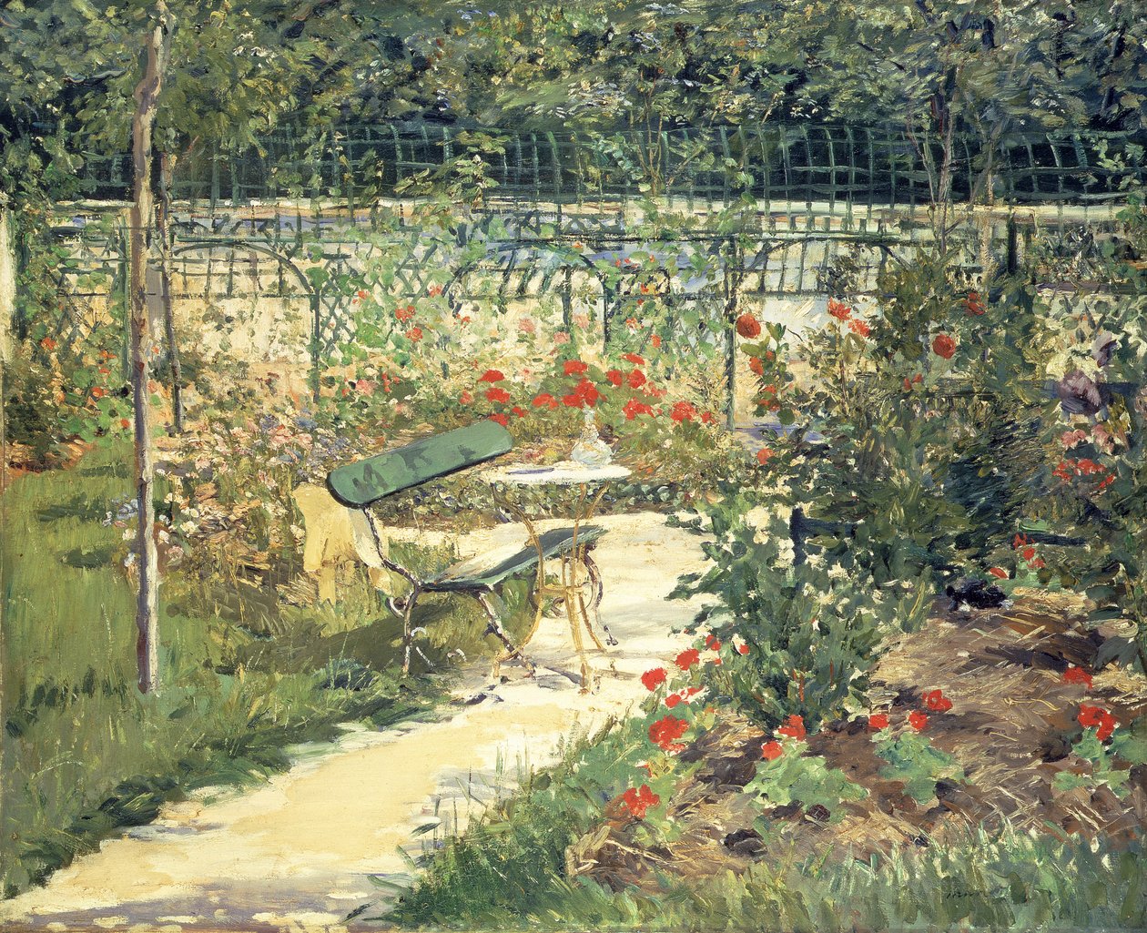 Benken i Versailles hage, 1881 av Édouard Manet