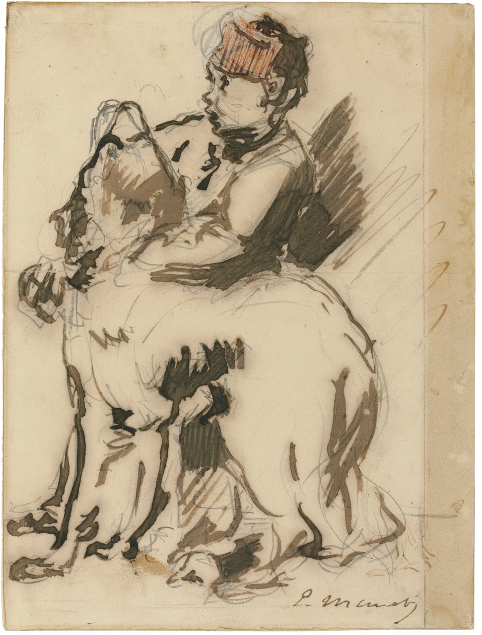 Barnet og hunden av Édouard Manet