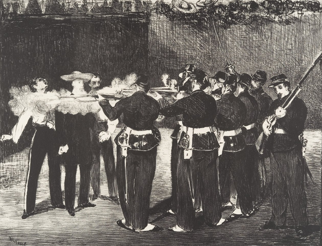 Henrettelsen av keiser Maximilian Henrettelsen av Maximilian, 1868. av Édouard Manet