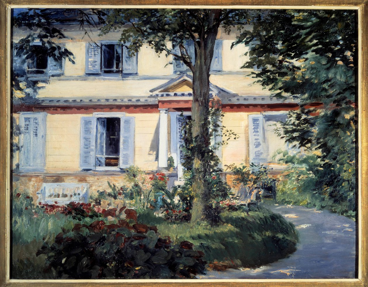 The House of Rueil-maleri av Edouard Manet (1832-1883) 1882 Berlin, Staatliche museum av Édouard Manet