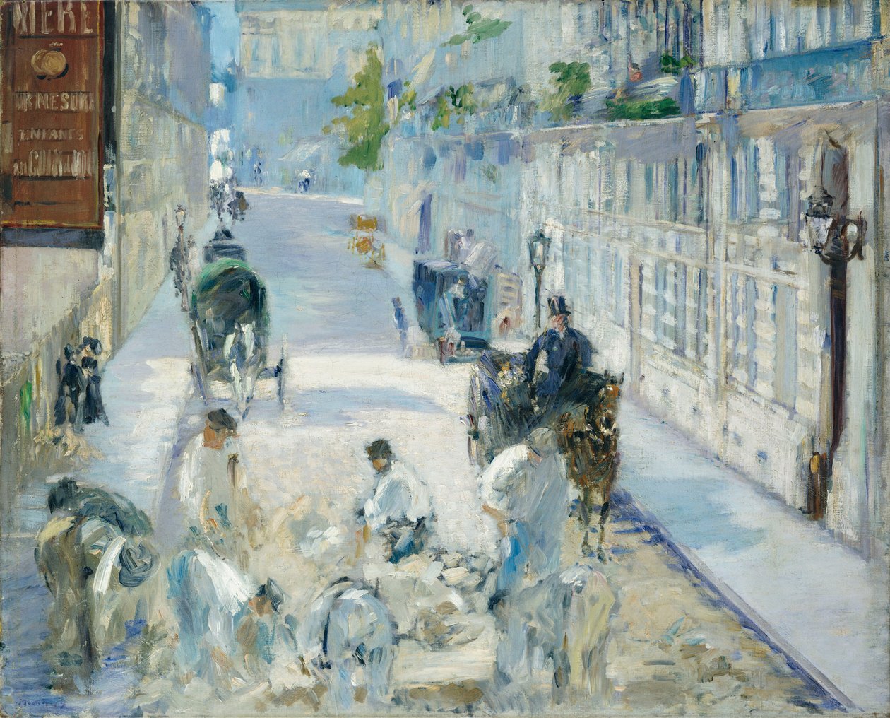 Rue Mosnier med arbeidere av Édouard Manet