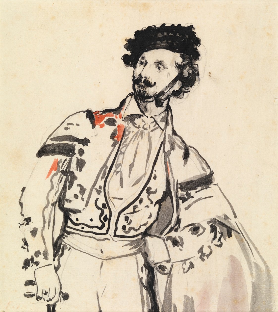 Den spanske danseren, Don Mariano Camprubi, ca. 1862 (blyant og vask på papir) av Édouard Manet