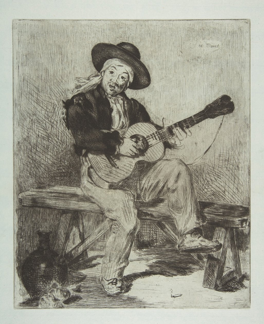 Den spanske sangeren Le Guitarrero, 1861-62. av Édouard Manet