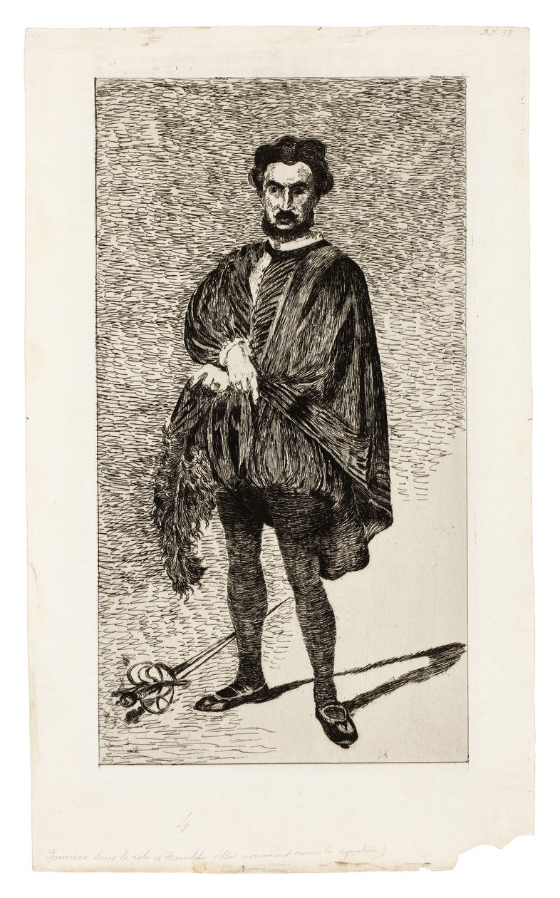 The Tragic Actor (Rouvière i rollen som Hamlet) av Édouard Manet