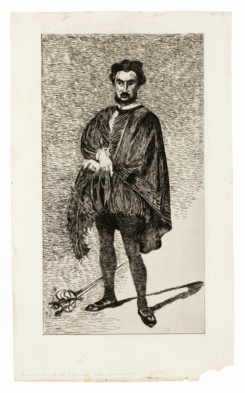 The Tragic Actor (Rouvière i rollen som Hamlet) av Édouard Manet