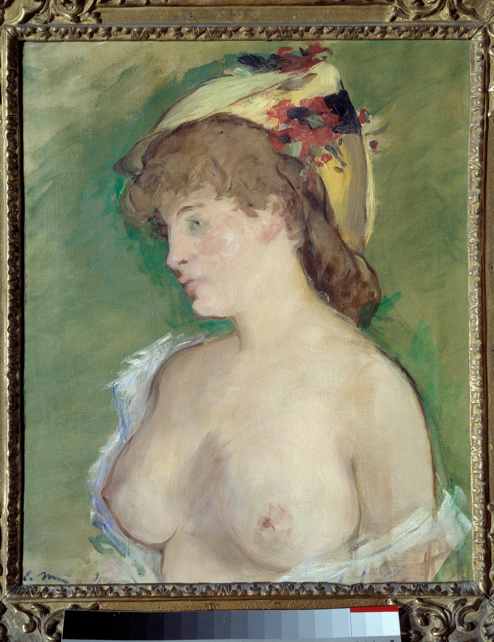 Blondinen med toppløs maleri av Edouard Manet (1832-1883) av Édouard Manet