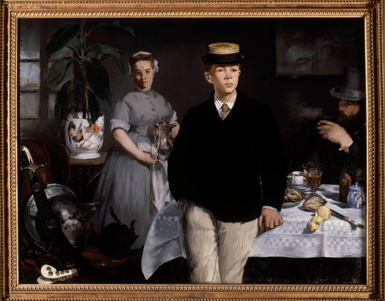 Frokosten i verkstedet Maleri av Edouard Manet (1832-1883) 1868 Søn. 1,18x1,54 m München, Neue Pinakothek - Frokost i studio. Maleri av Edouard Manet (1832-1883) av Édouard Manet