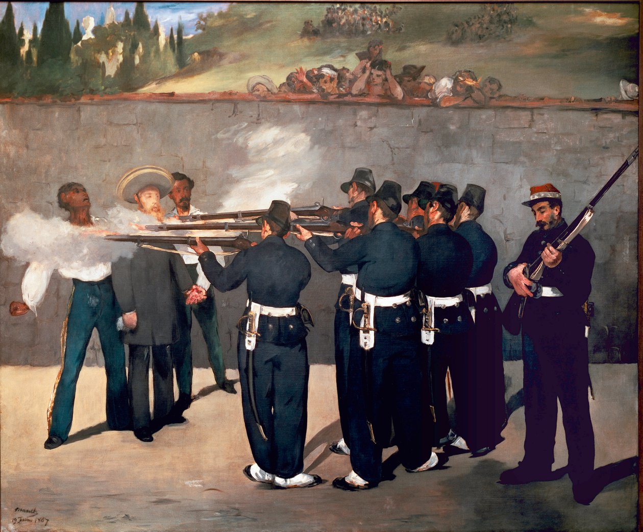 Henrettelsen av keiser Maximilian. Skyting av Maximilian I fra Mexico 14. juni av Édouard Manet