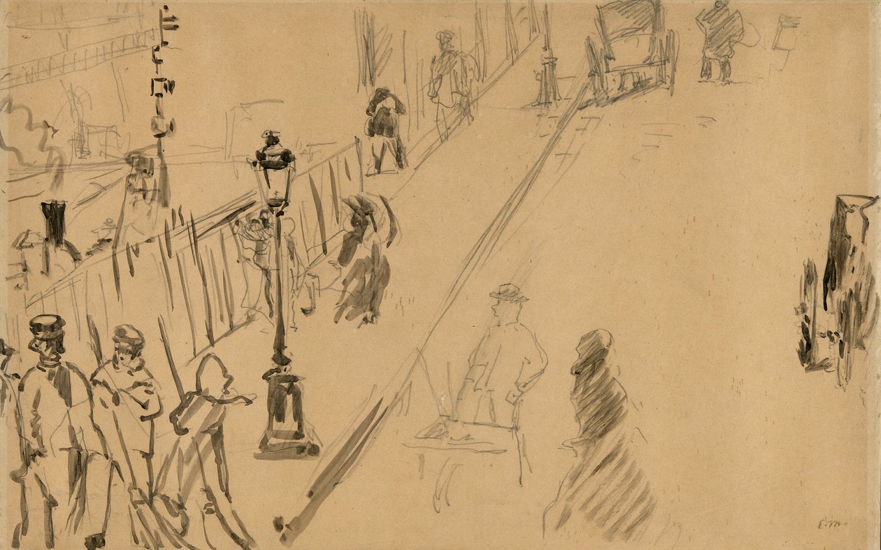 Rue Mosnier med gasslampe av Édouard Manet