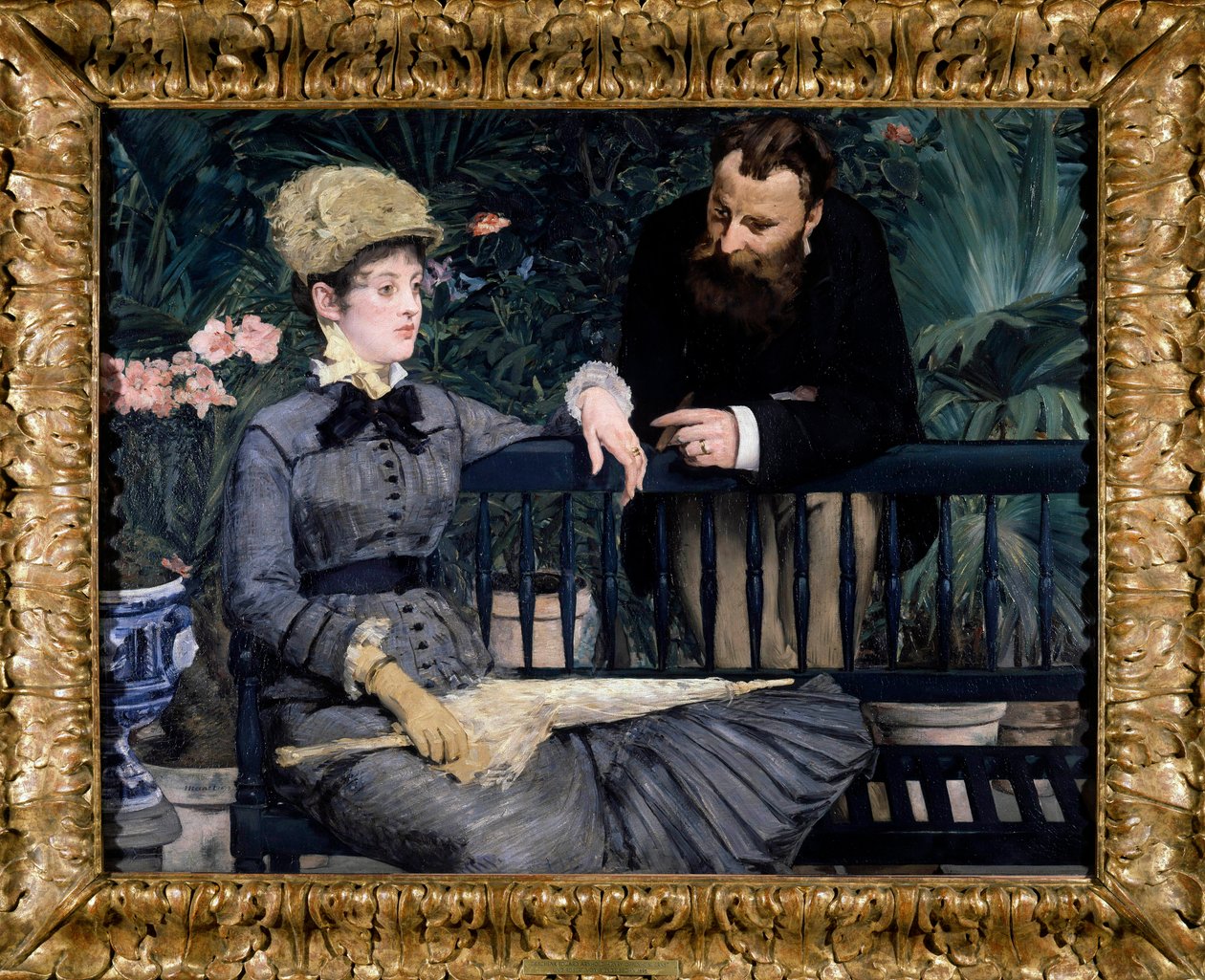 Vinterhagen i drivhuset Maleri av Edouard Manet (1832-1883) 1879 115 x 150 cm. Berlin. Staatliche Museum - Vinterhagen i drivhuset. Maleri av Edouard Manet (1832-1883) i 1879 av Édouard Manet