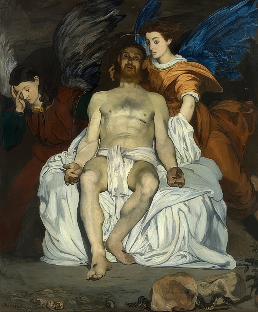 Døde Kristus med engler. 1864 av Édouard Manet