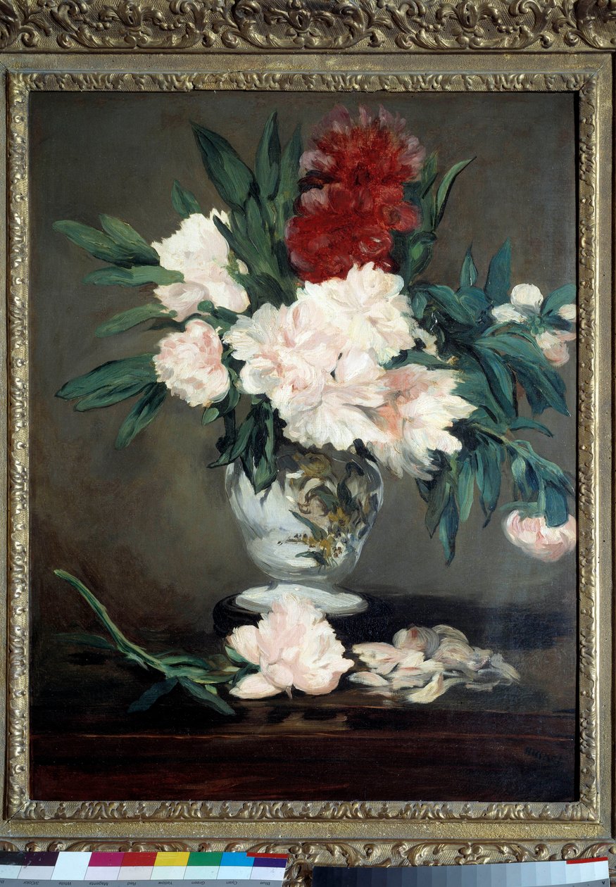 Vase med peoner på paidusj Maleri av Edouard Manet (1832-1883) 1864 Dim. 0,93x0,70 m. Orsay museum av Édouard Manet