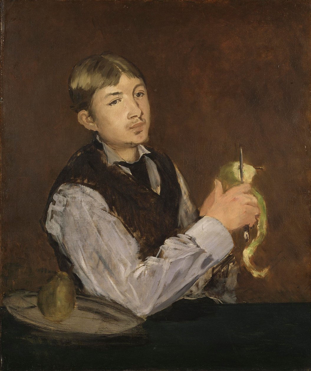 Ung gutt som skreller en pære, ca. 1867 av Édouard Manet