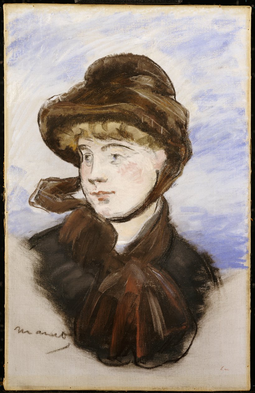 Ung jente i en brun hatt, 1882 av Édouard Manet