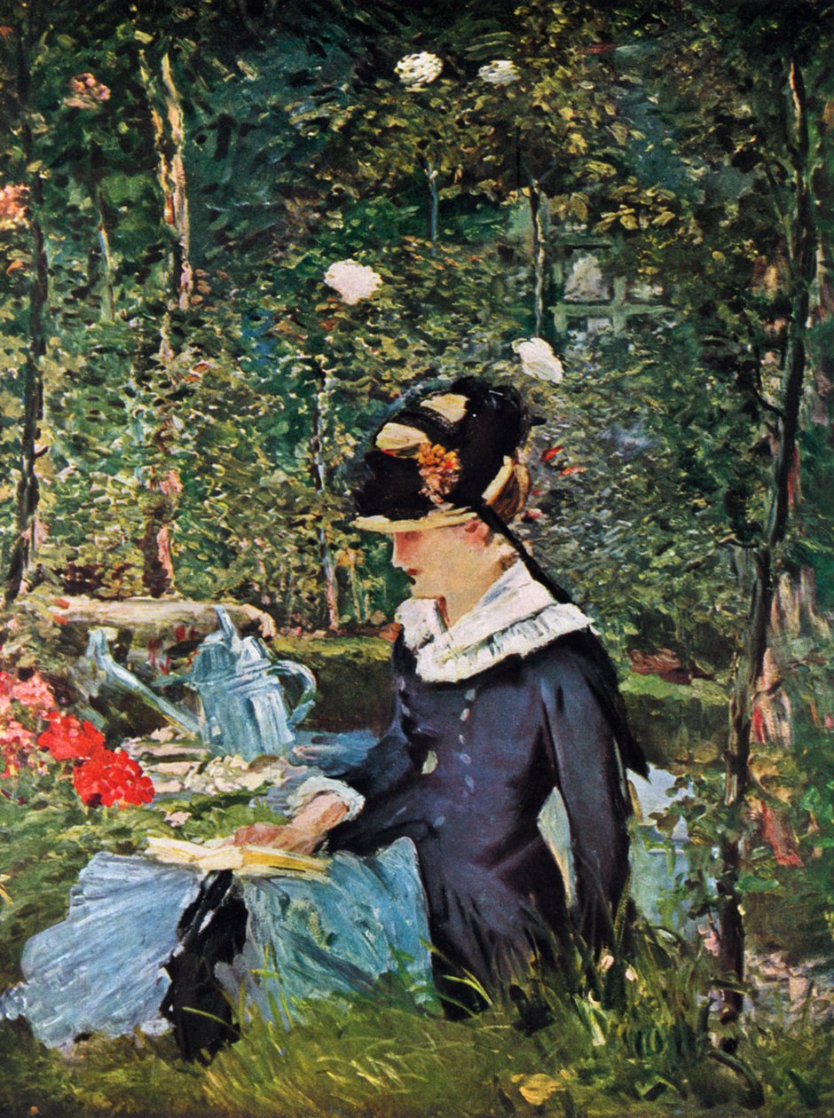 Ung jente på terskelen til hagen på Bellevue, 1880. av Édouard Manet