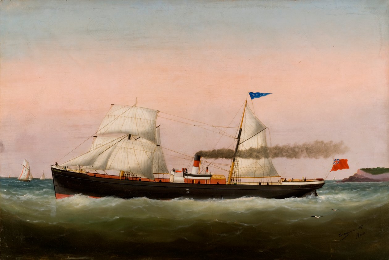 Seilbåter, Le Havre, 1877 av Edouard Marie Adam