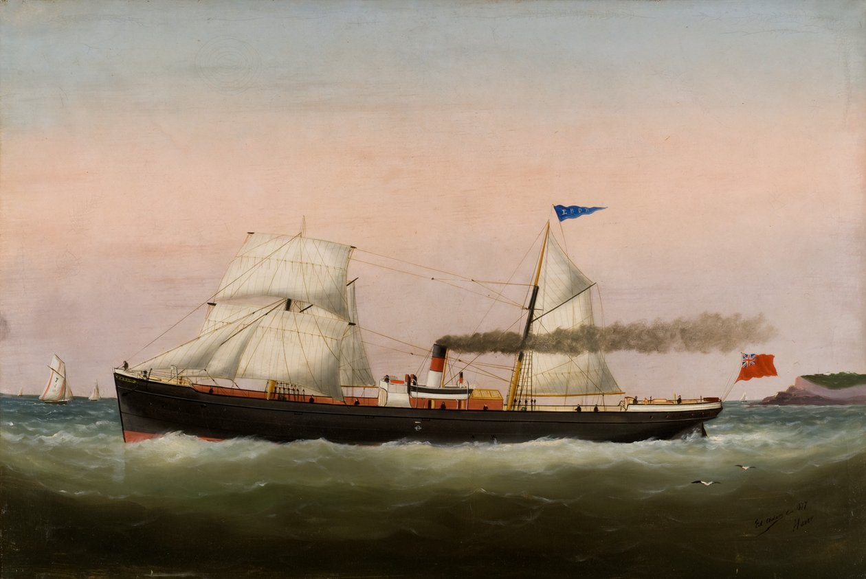 Seilbåter, Le Havre, 1877 av Edouard Marie Adam