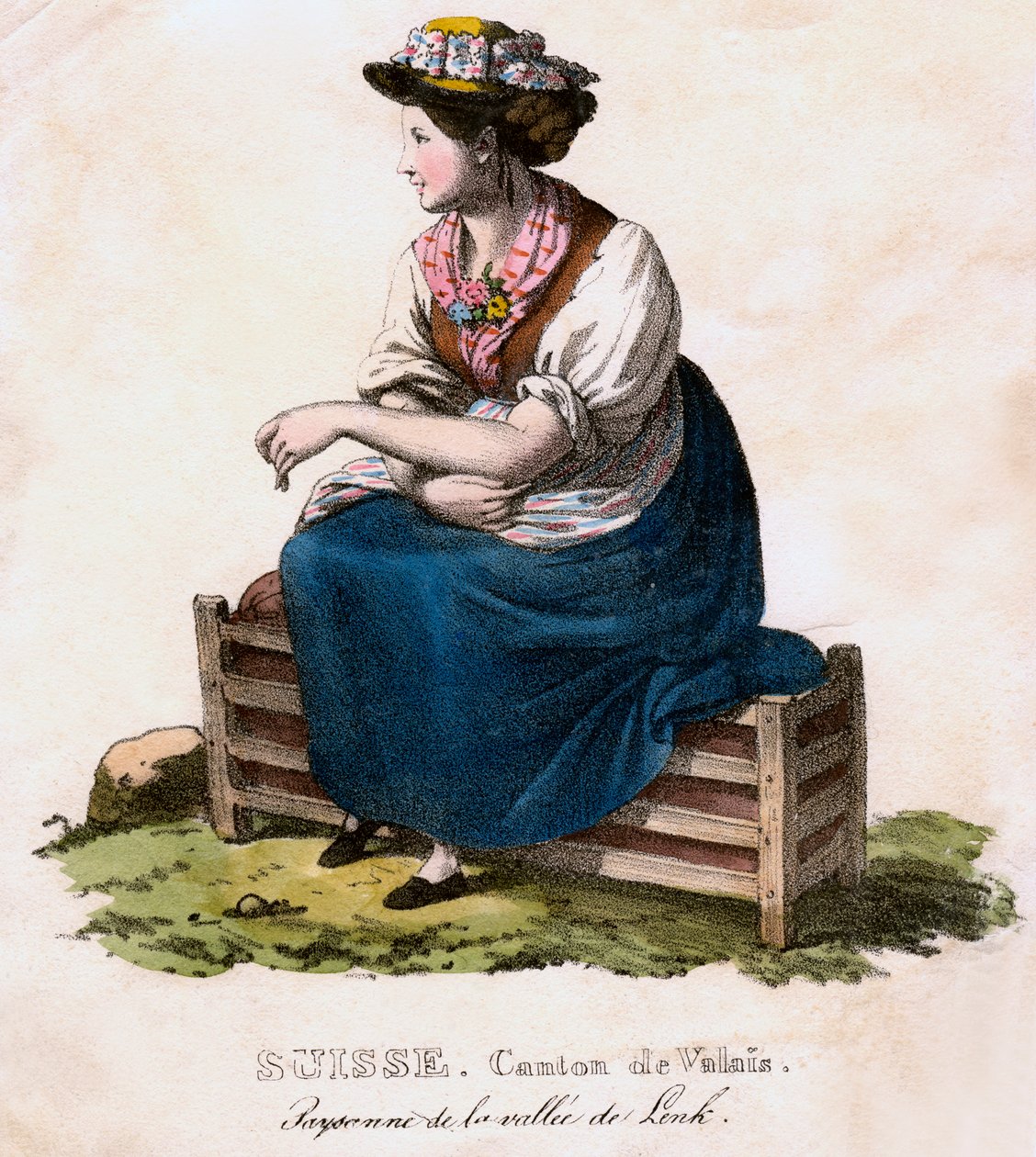 Sveitsisk kvinne, c1825. av Edouard Pingret