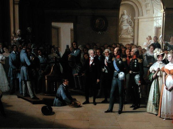 Tsar Alexander I (1777-1825) besøkte Paris Hotel de La Monnaie 25. mai 1814 av Edouard Pingret