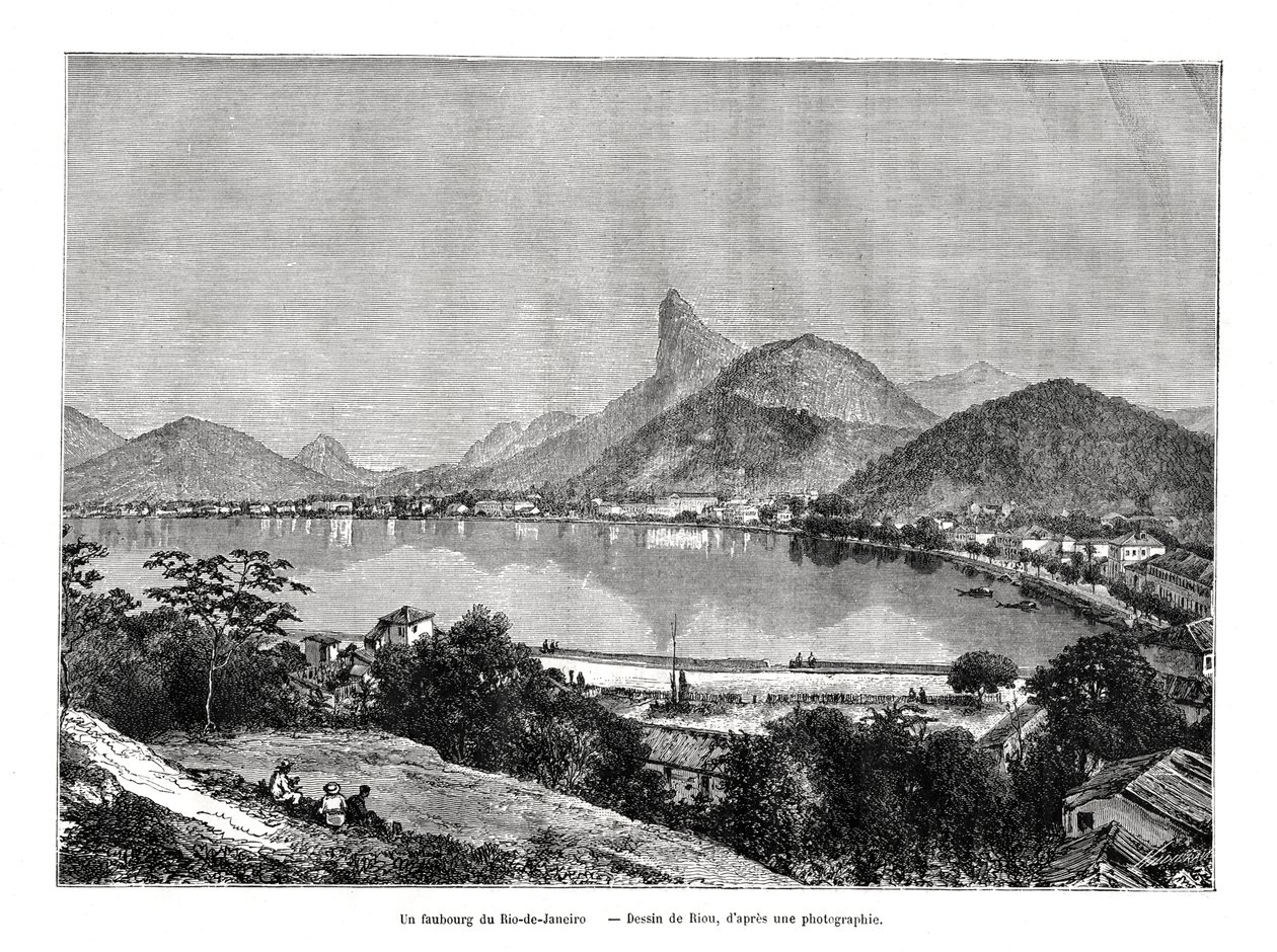 En forstad til Rio de Janeiro, Brasil, 1800-tallet av Edouard Riou