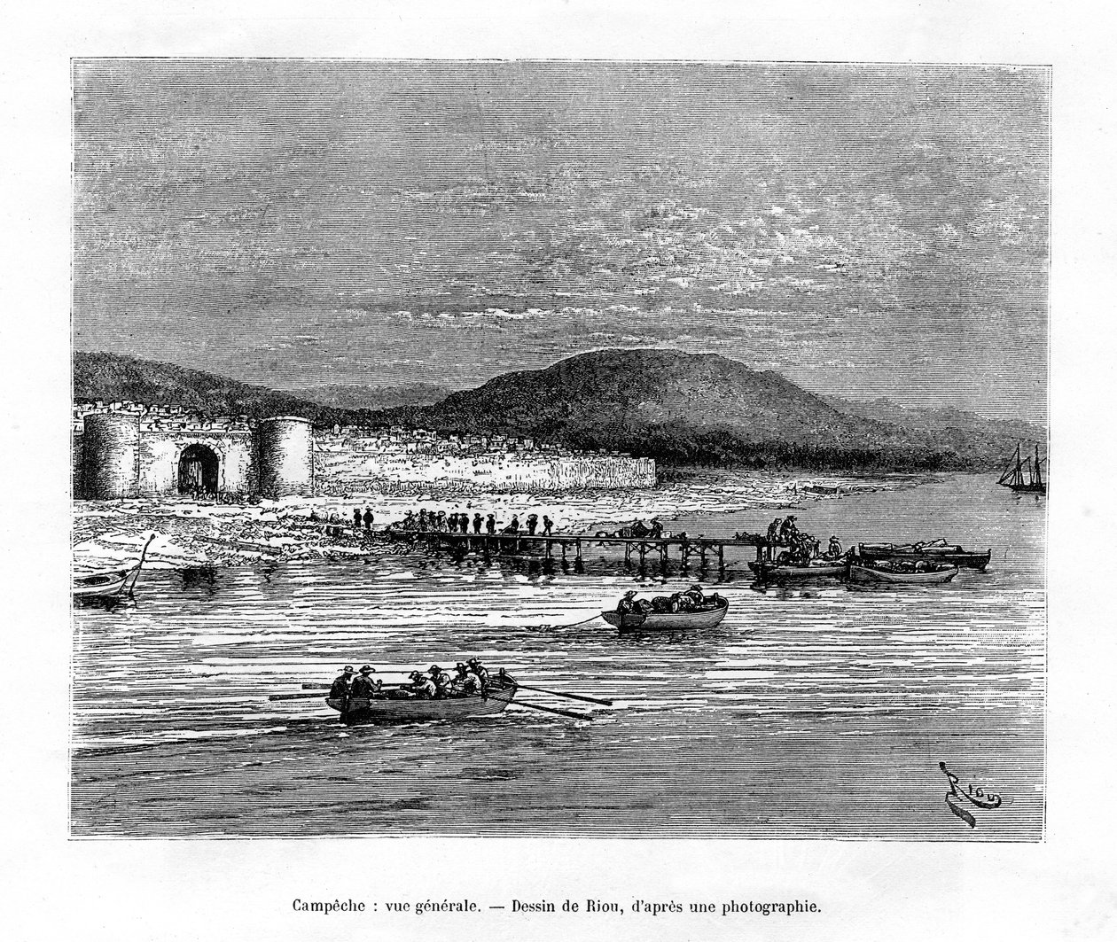 Campeche, Yucatan, Mexico, 1800-tallet av Edouard Riou