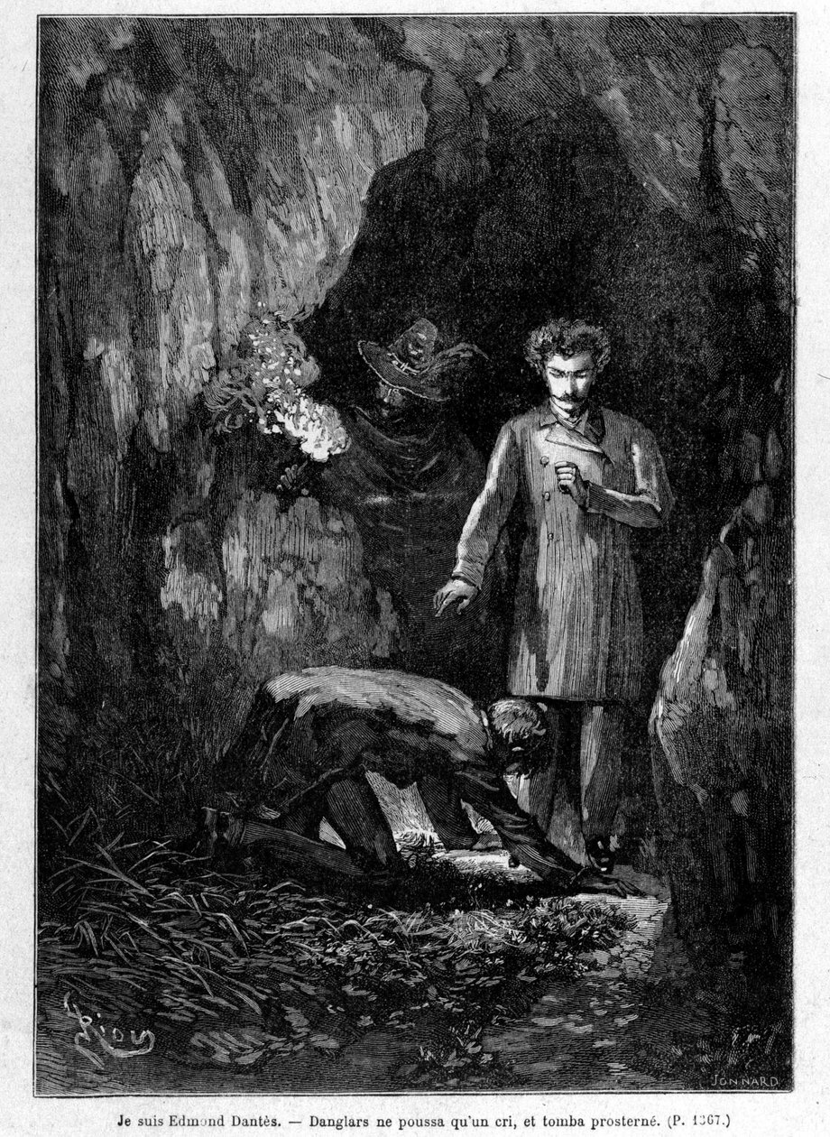 Jeg er Edmond Dantès - Gravering av Riou, i "" Greven av Monte-Cristo"" av A. Dumas, red. Jules Rouff & Cie av Edouard Riou