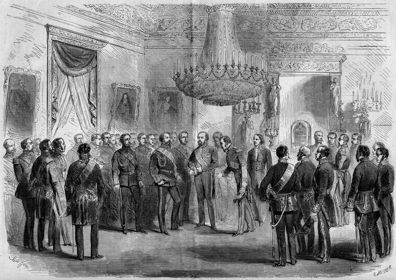 Ekteskap med prins Napoleon (1822-1891) og prinsesse Clotilde av Savoy (1843-1911) av Edouard Riou