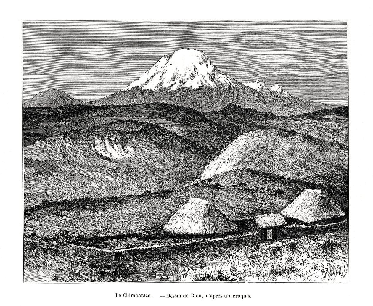 Mount Chimborazo, Ecuador, 1800-tallet av Edouard Riou